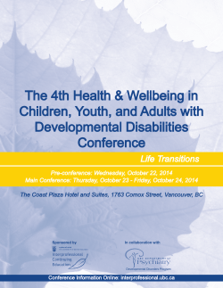 The 4th Health &amp; Wellbeing in Children, Youth, and Adults with Conference