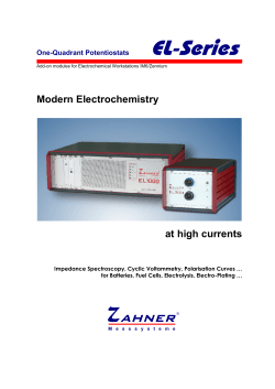 EL-Series  Modern Electrochemistry at high currents