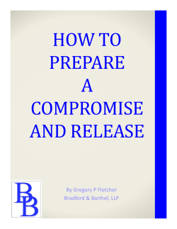 HOW TO PREPARE A COMPROMISE