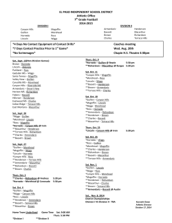 EL PASO INDEPENDENT SCHOOL DISTRICT Athletic Office 7 Grade Football