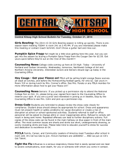 Central Kitsap High School Bulletin for Tuesday, October 21, 2014