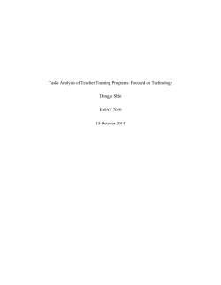 Tasks Analysis of Teacher Training Programs: Focused on Technology Dongjo Shin