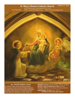 St.	Mary’s	Roman	Catholic	Church MASSES: 718-786-0705