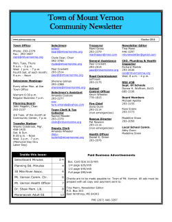 Town of Mount Vernon Community Newsletter