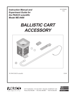 BALLISTIC CART ACCESSORY Instruction Manual and Experiment Guide for