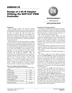 AND8461/D Design of a 65 W Adapter Utilizing the NCP1237 PWM Controller