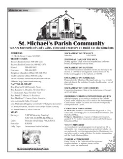 St. Michael’s Parish Community October 19, 2014 ADDRESS:
