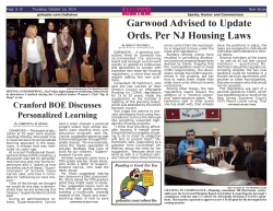 Ballyhoo Garwood Advised to Update Ords. Per NJ Housing Laws