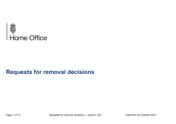 Requests for removal decisions –