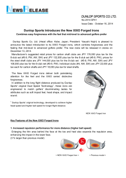 Dunlop Sports Introduces the New XXIO Forged Irons