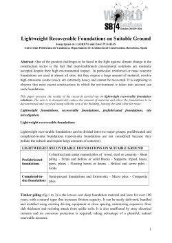 Lightweight Recoverable Foundations on Suitable Ground