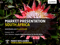 Market Presentation South Africa www.lloyds.com