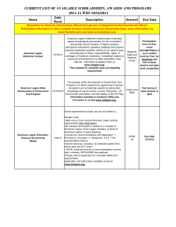 CURRENT LIST OF AVAILABLE SCHOLARSHIPS, AWARDS AND PROGRAMS 2014-15 WHS 10/16/2014 Date Name