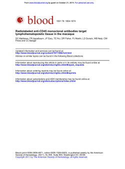 Radiolabeled anti-CD45 monoclonal antibodies target lymphohematopoietic tissue in the macaque