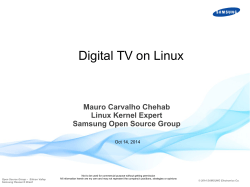 Digital TV on Linux Mauro Carvalho Chehab Linux Kernel Expert
