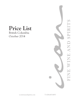Price List British Columbia October 2014 iconwineandspirits.com