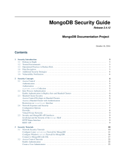 MongoDB Security Guide MongoDB Documentation Project Contents Release 2.4.12