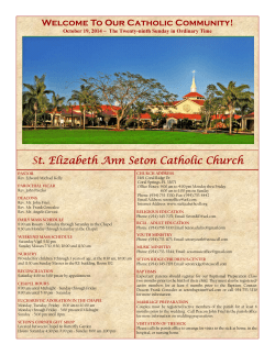 St. Elizabeth Ann Seton Catholic Church Welcome To Our Catholic Community!