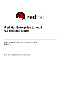 Red Hat Enterprise Linux 6 6.6 Release Notes Edition 6