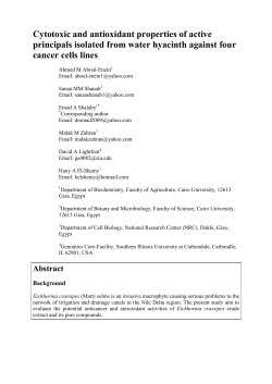 Cytotoxic and antioxidant properties of active cancer cells lines