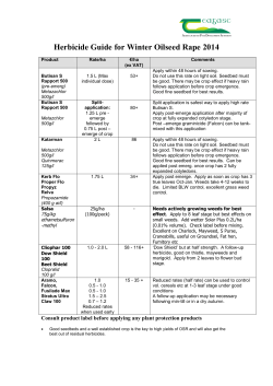 Herbicide Guide for Winter Oilseed Rape 2014