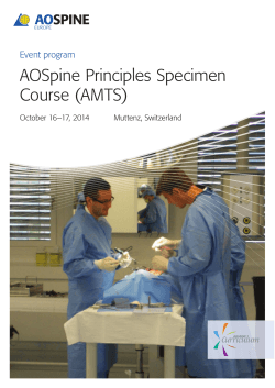 AOSpine Principles Specimen Course (AMTS) Event program October 16–17, 2014