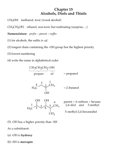 Chapter 15 Alcohols, Diols and Thiols