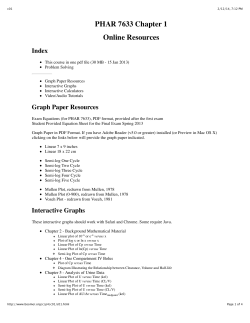 PHAR 7633 Chapter 1 Online Resources Index