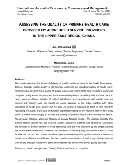 ASSESSING THE QUALITY OF PRIMARY HEALTH CARE