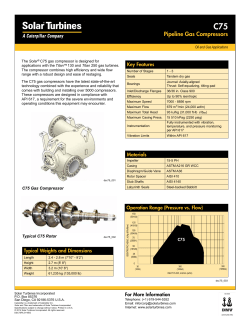 C75 Pipeline Gas Compressors Key Features