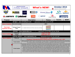 October 2014 What's NEW! Part #'s MSRP