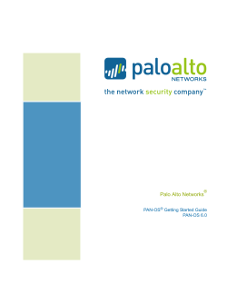 Palo Alto Networks PAN-OS Getting Started Guide PAN-OS 6.0