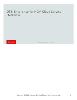 OTBI Enterprise for HCM Cloud Service Overview 1
