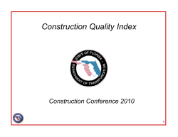 Construction Quality Index Construction Conference 2010 1