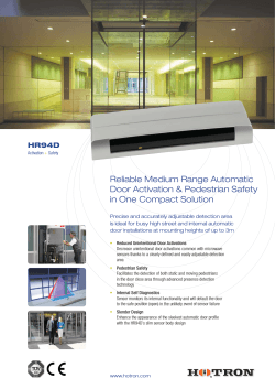 Reliable Medium Range Automatic Door Activation &amp; Pedestrian Safety HR94D