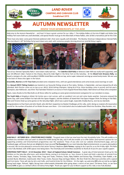 AUTUMN NEWSLETTER LAND ROVER CAMPING AND CARAVAN CLUB