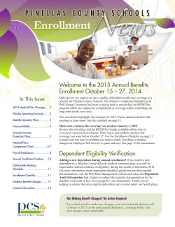 Welcome to the 2015 Annual Benefits In This Issue