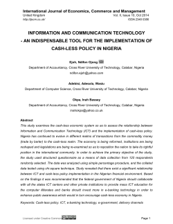 INFORMATION AND COMMUNICATION TECHNOLOGY CASH-LESS POLICY IN NIGERIA