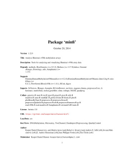 Package ‘minfi’ October 20, 2014