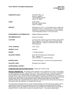 STAFF REPORT FOR MINOR SUBDIVISION #MS 8-2014  OCTOBER 16, 2014