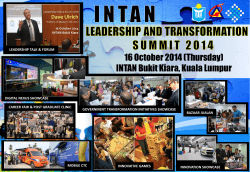 16 October 2014 (Thursday) INTAN Bukit Kiara, Kuala Lumpur