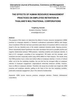 THE EFFECTS OF HUMAN RESOURCE MANAGEMENT PRACTICES ON EMPLOYEE RETENTION IN