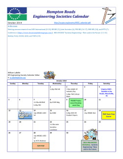 Hampton	Roads Engineering	Societies	Calendar  October	2014