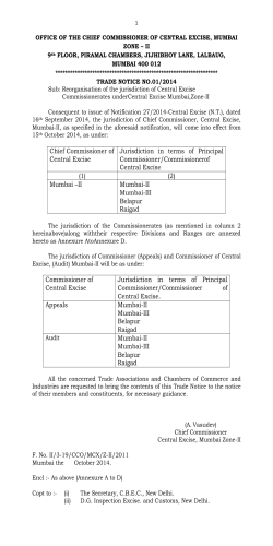 OFFICE OF THE CHIEF COMMISSIONER OF CENTRAL EXCISE, MUMBAI 9