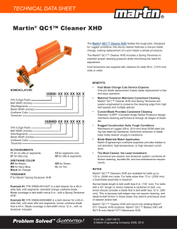 Martin QC1™ Cleaner XHD TECHNICAL DATA SHEET ®
