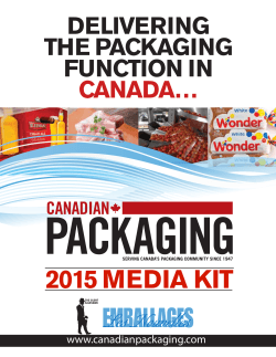 2015 MeDia kit Delivering the Packaging Function in