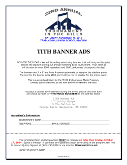 TITH BANNER ADS  SATURDAY, NOVEMBER 15, 2014 TRABUCO HILLS HIGH SCHOOL STADIUM