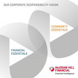 FINANCIAL ESSENTIALS COMMUNITY OUR CORPORATE RESPONSIBILITY VISION