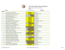 2014 AKC Master National Callbacks (Remember to refresh your browser) Series Dog