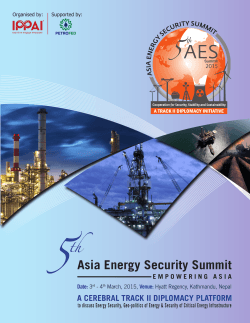 Asia	Energy	Security	Summit A	CEREBRAL	TRACK	II	DIPLOMACY	PLATFORM E M P O W E R I N G 	... 2015